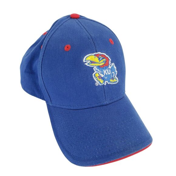 Kansas Jayhawks Hat Cap Blue Jayhawk Signatures Adjustable NCAA Licensed - Picture 4 of 7